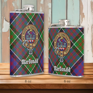 Flasques Clan MacDonald de Clanranald Crest sur Tartan