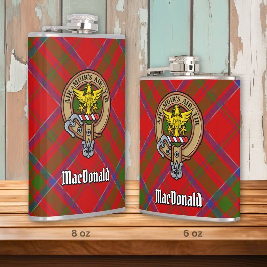 Flasques Clan MacDonald de Keppoch Crest sur Tartan