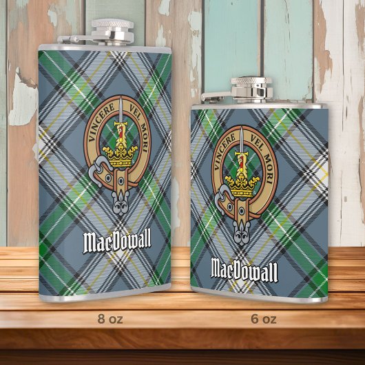Flasques Clan MacDowall Crest sur Tartan