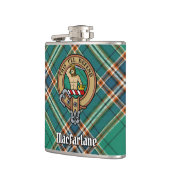 Flasques Clan MacFarlane Crest sur Tartan de chasse antique (Gauche)
