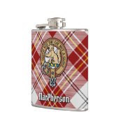 Flasques Clan MacPherson Crest sur la robe rouge Tartan (Gauche)