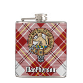 Flasques Clan MacPherson Crest sur la robe rouge Tartan (Devant)