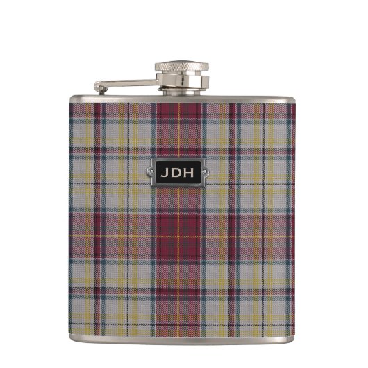 Flasques Clan monogramme Harmon Robe Tartan Plaid Flask (Devant)
