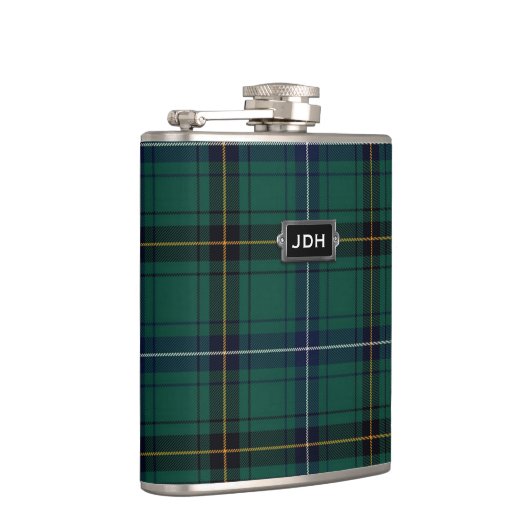 Flasques Clan monogramme Henderson Tartan Plaid Flask (Droite)