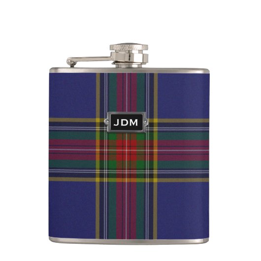 Flasques Clan monogramme MacBeth Tartan Tartan Plaid Flask (Devant)