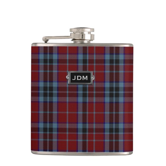 Flasques Clan monogramme MacTavish Tartan Plaid Flask (Devant)