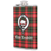 Flasques Clan Nesbitt Crest Badge & Tartan Personnalisé (Gauche)