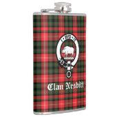 Flasques Clan Nesbitt Crest Badge & Tartan Personnalisé (Droite)