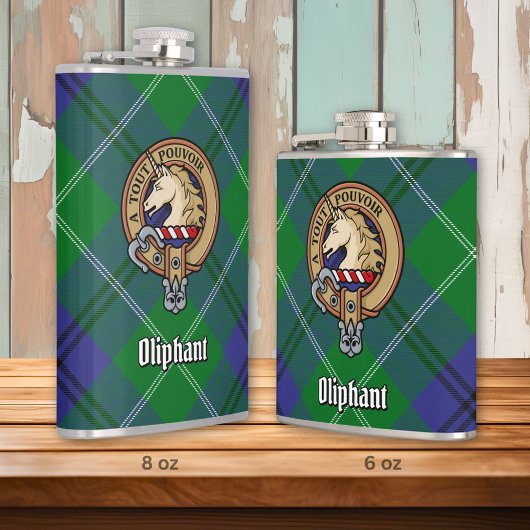 Flasques Clan Oliphant Crest sur Tartan