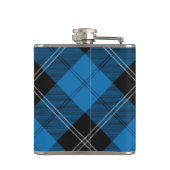 Flasques Clan Ramsay Crest sur Blue Hunter Tartan (Dos)