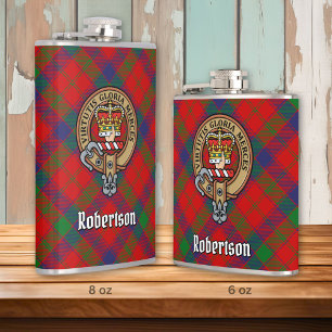 Flasques Clan Robertson Crest sur Tartan