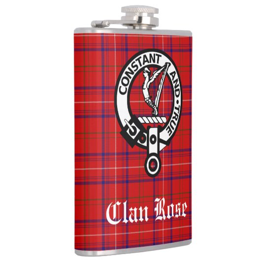 Flasques Clan Rose Crest Badge et Tartan (Droite)