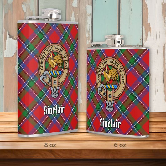 Flasques Clan Sinclair Crest sur Tartan