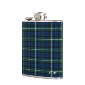 Flasques Clan vert et bleu Forbes Tartan Monogramme (Gauche)