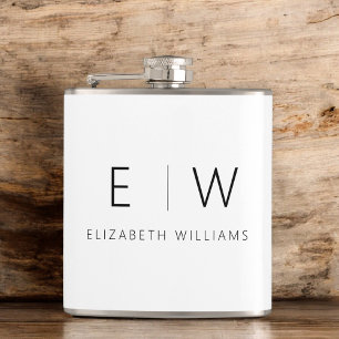 Flasques Classic Élégant Moderne Minimaliste Nom Monogramme