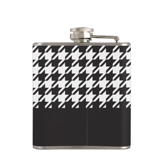 Flasques Classic moderne noir et blanc Houndstooth (Dos)