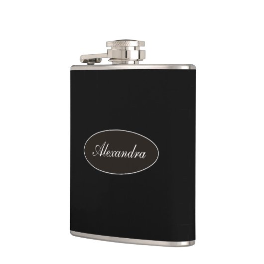 Flasques Classy Elegant Script Nom personnalisé Personnalis (Gauche)