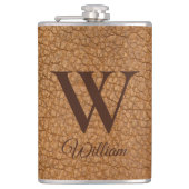 Flasques Classy Monogramme Initial Brown Faux Cuir Fla (Devant)