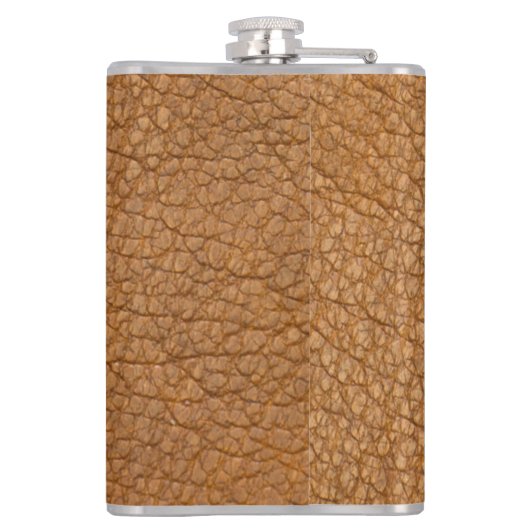 Flasques Classy Monogramme Initial Brown Faux Cuir Fla (Dos)