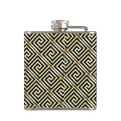 Flasques Clé grecque noire, or motif (Dos)