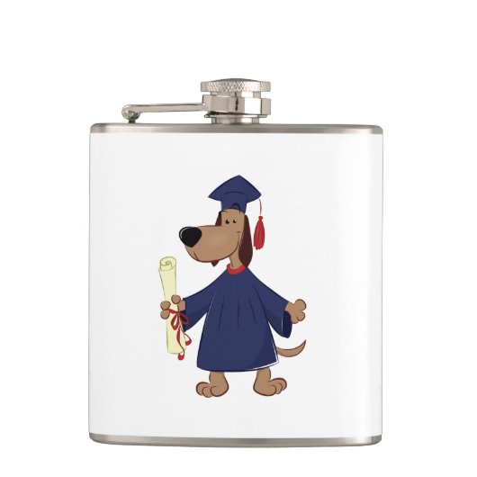 Flasques Clipart de graduation de chien (Devant)