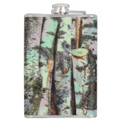 Flasques Close-up scene of birch log stumps, rustic charm (Dos)