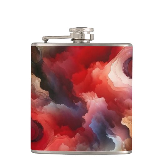 Flasques Cloud d'aquarelle Abstraite de Garnet Red Smokey (Devant)