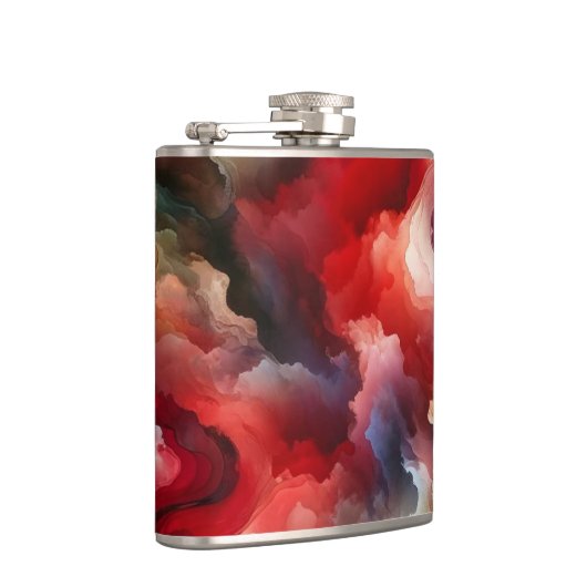 Flasques Cloud d'aquarelle Abstraite de Garnet Red Smokey (Droite)