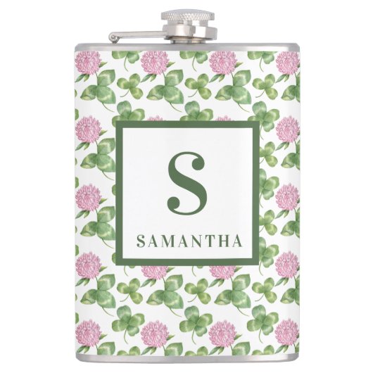 Flasques Clover violet | Monogramme de la Saint Patrick (Devant)