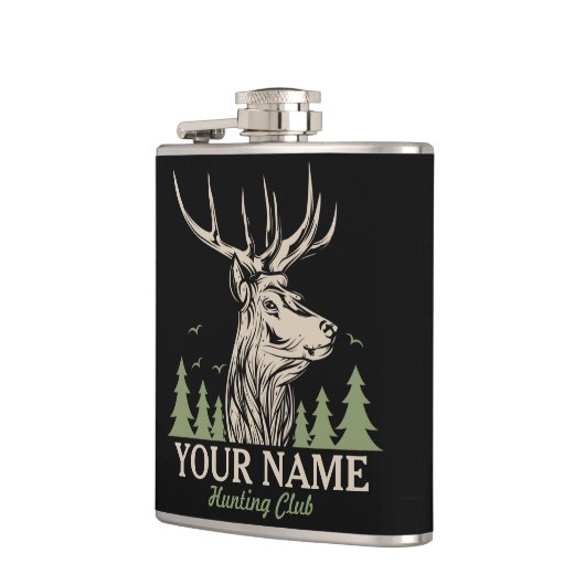 Flasques Club de chasse personnalisé Hunter Deer Elk Antler (Gauche)