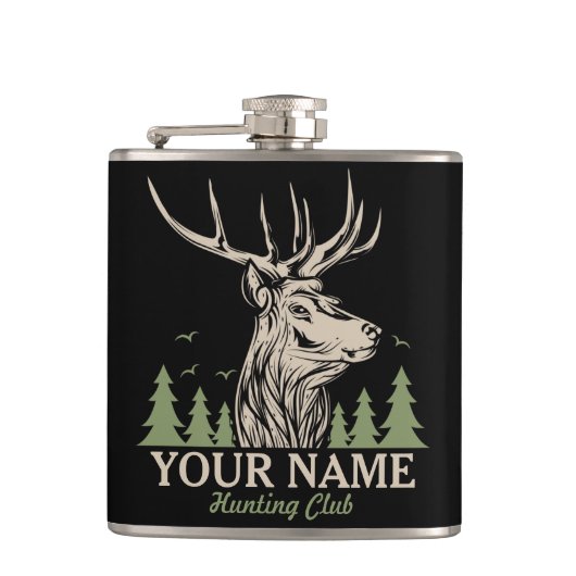 Flasques Club de chasse personnalisé Hunter Deer Elk Antler (Devant)
