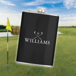 Flasques Clubs de golf personnalisés avec nom Noir et Blanc