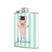 Flasques Cochon dans la casquette de graduation personnalis (Gauche)