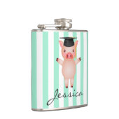 Flasques Cochon dans la casquette de graduation personnalis (Droite)