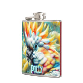 Flasques Cockatoo Bird Yellow Poppies Personalized (Gauche)