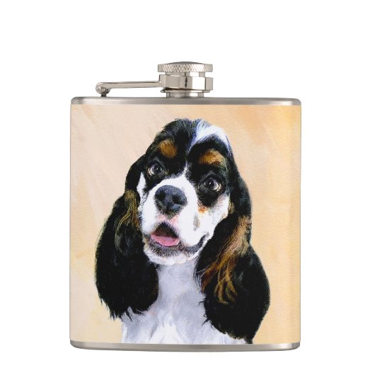 Flasques Cocker Spaniel (Parti) Peinture - Art original de (Devant)