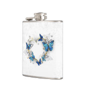 Flasques Coeur bijoux avec papillons Morpho (Gauche)