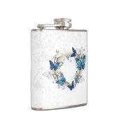 Flasques Coeur bijoux avec papillons Morpho (Droite)