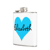 Flasques Coeur bleu Aqua personnalisé (Gauche)