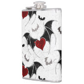 Flasques Coeur d'Halloween avec ailes de chauve-souris noir (Gauche)