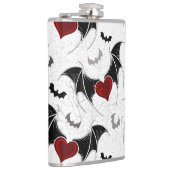 Flasques Coeur d'Halloween avec ailes de chauve-souris noir (Droite)