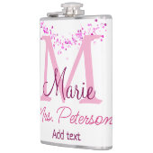 Flasques Coeur rose parties scintillant monogramme professe (Gauche)