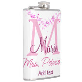 Flasques Coeur rose parties scintillant monogramme professe (Droite)