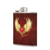 Flasques Coeur rouge avec ailes d'or (Gauche)