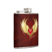 Flasques Coeur rouge avec ailes d'or (Droite)