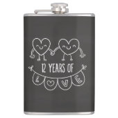 Flasques Coeurs de calèche-cadeaux du 12e anniversaire (Devant)