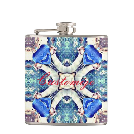 Flasques Coeurs de mandala bleu motif Thunder_Cove (Devant)