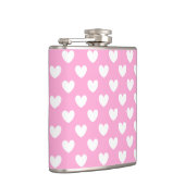 Flasques Coeurs de polka blanc sur Cotton Candy rose (Droite)