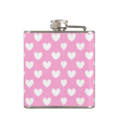 Flasques Coeurs de polka blanc sur Cotton Candy rose (Dos)