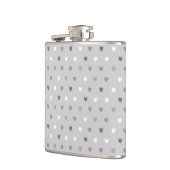 Flasques Coeurs de polka minuscules dans les tons gris (Gauche)